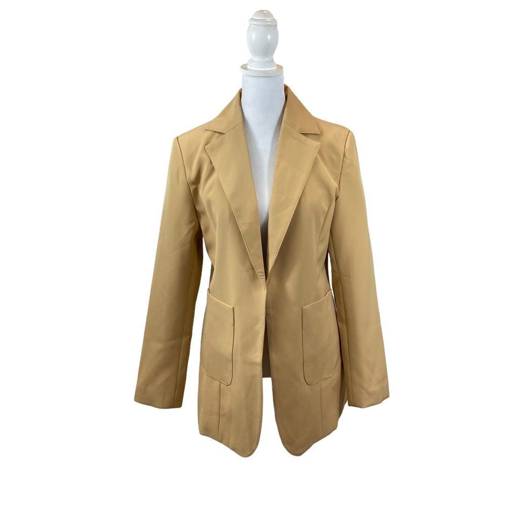 New without Tags Unbranded Camel Color Open Front Notch Collar‎ Blazer Small